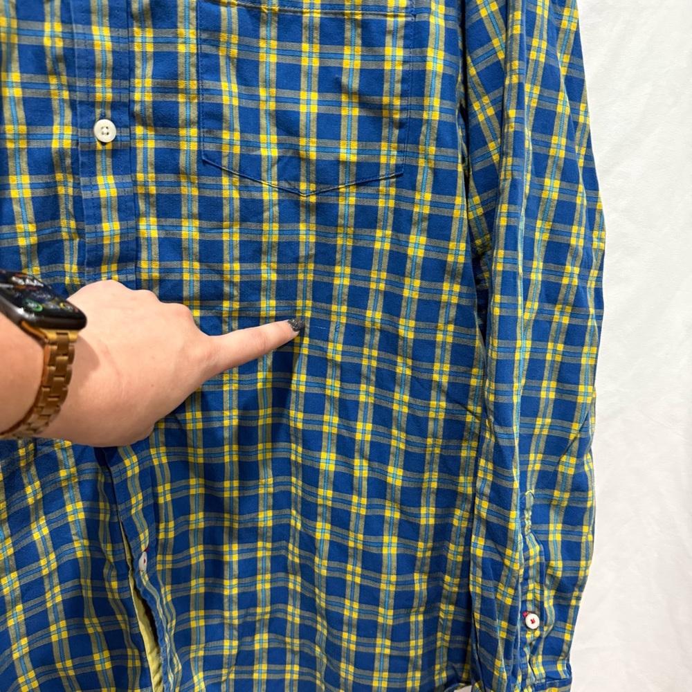 Allen Solly Sport Fit Blue Yellow Plaid Button Up Shirt XL (44)‎ Office Corp - Picture 8 of 15
